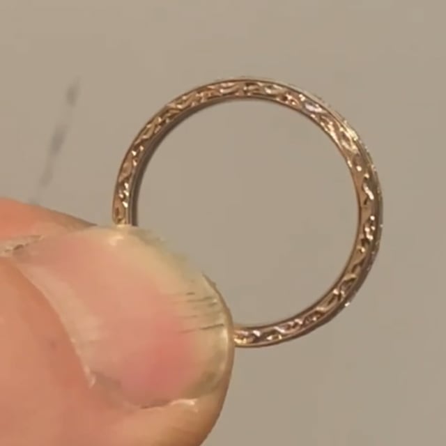 Diamond band with hand carving